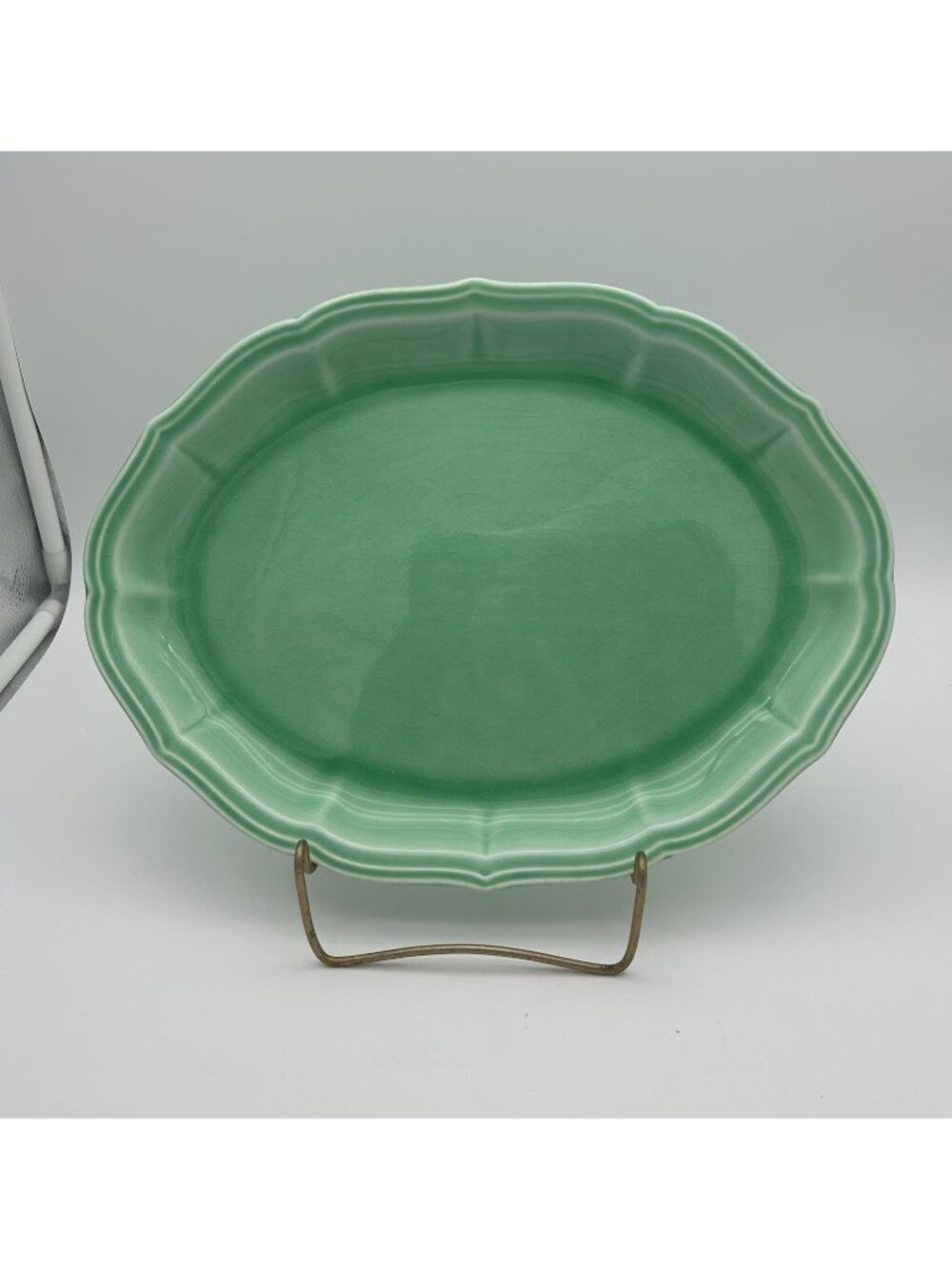 Vintage Green Petalware Style Serving Platter-10"x13"